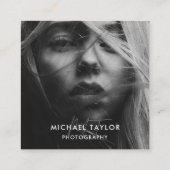 Eenvoudige moderne sociale media QR code foto verb Vierkante Visitekaartje (Achterkant)