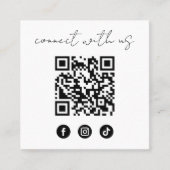 Eenvoudige moderne sociale media QR code foto verb Vierkante Visitekaartje (Voorkant)