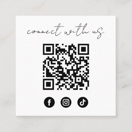 Eenvoudige moderne sociale media QR code foto verb Vierkante Visitekaartje (Voorkant)