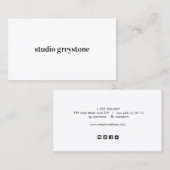 Eenvoudige moderne sociale medialictogrammen visitekaartje (Voorkant / Achterkant)