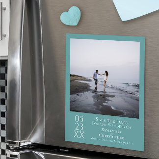 Eenvoudige Moderne Sparen de Blauwgroen Magnet van