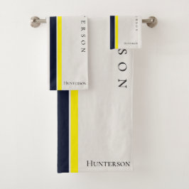 Eenvoudige moderne stijl geel, zwart en wit kust bad handdoek