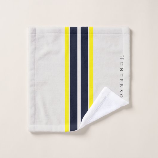 Eenvoudige Moderne Stijl Geel, Zwart & Wit Kustgeb Bad Handdoek (Wasdoekje)