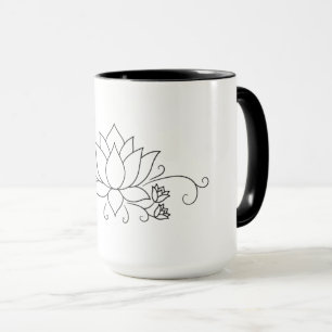 Eenvoudige Moderne Stijl met Bloemen Ontwerp Mok