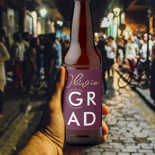 Eenvoudige, moderne, stijlvolle Burgundy Gradupart Bier Etiket