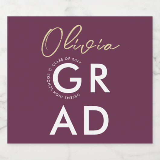 Eenvoudige, moderne, stijlvolle Burgundy Gradupart Bier Etiket (Enkel label)