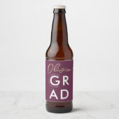 Eenvoudige, moderne, stijlvolle Burgundy Gradupart Bier Etiket (Voorkant)