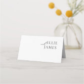 Eenvoudige moderne stijlvolle chique trouwplaatska plaatskaartje (Achterkant)