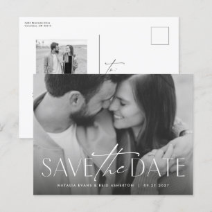 Eenvoudige moderne stijlvolle foto opslaan van de aankondigingskaart