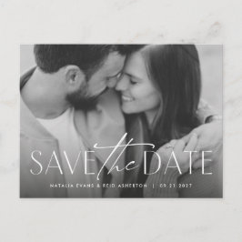 Eenvoudige moderne stijlvolle foto opslaan van de aankondigingskaart