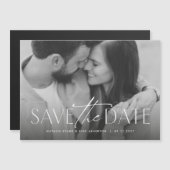 Eenvoudige moderne stijlvolle foto opslaan van de  magnetische uitnodiging (Voorkant / Achterkant)