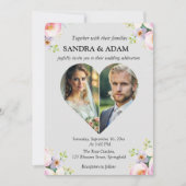 Eenvoudige Moderne Stijlvolle hart Foto chique bru Kaart (Voorkant)