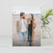 Eenvoudige moderne stijlvolle verticale twee foto save the date (Staand voorkant)