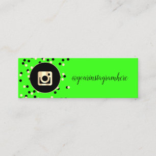 Eenvoudige moderne Stippen, Gold Instagram Green N Mini Visitekaartje