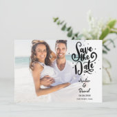 Eenvoudige Moderne Stippenfoto Opslaan Datum Save The Date (Staand voorkant)