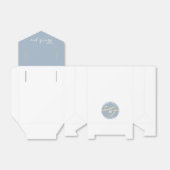 Eenvoudige moderne stoffige blauwe bruiloft gunst  bedankdoosjes (Uitgevouwen)