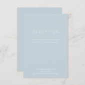 Eenvoudige moderne stoffige blauwe bruiloft recept kaart (Voorkant / Achterkant)