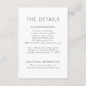 Eenvoudige moderne stoffige Paarse bruiloft detail Informatiekaartje (Voorkant)