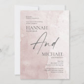 Eenvoudige moderne stoffige roze waterverf uitnodi kaart (Voorkant)