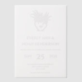 Eenvoudige moderne strand palmboom minimalistische vellum uitnodigingen (Voorkant)