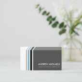 EENVOUDIGE MODERNE STRIPE trendy mannelijk grijs b Visitekaartje (Staand voorkant)