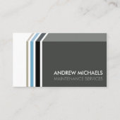EENVOUDIGE MODERNE STRIPE trendy mannelijk grijs b Visitekaartje (Voorkant)