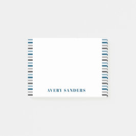 Eenvoudige moderne Stripes Blue en Grey Post-it® Notes