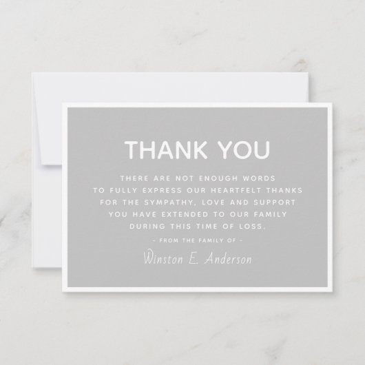 Eenvoudige moderne sympathie waardering bedankkaart (Voorkant)