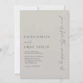 Eenvoudige moderne taupe bruiloft kaart (Voorkant)