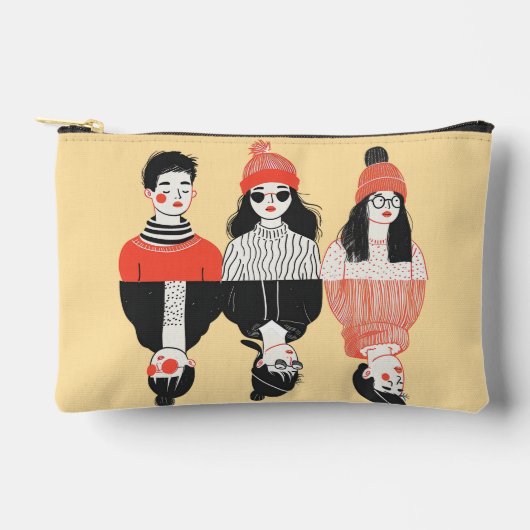 Eenvoudige moderne tekening van coole jonge mensen etui (Voorkant)