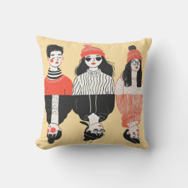 Eenvoudige moderne tekening van coole jonge mensen kussen