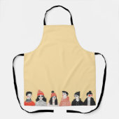 Eenvoudige moderne tekening van coole jonge mensen schort (Voorkant)