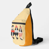 Eenvoudige moderne tekening van coole jonge mensen sling bag (Rechterhoek)