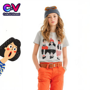 Eenvoudige moderne tekening van coole jonge mensen t-shirt