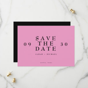 Eenvoudige Moderne Tekst Alleen Heet Roze Huwelijk Save The Date