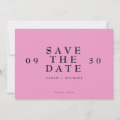 Eenvoudige moderne tekst alleen hot-roze bruiloft save the date (Voorkant)