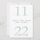 Eenvoudige Moderne Tekst Alleen seafoam Opslaan Da Save The Date (Voorkant)