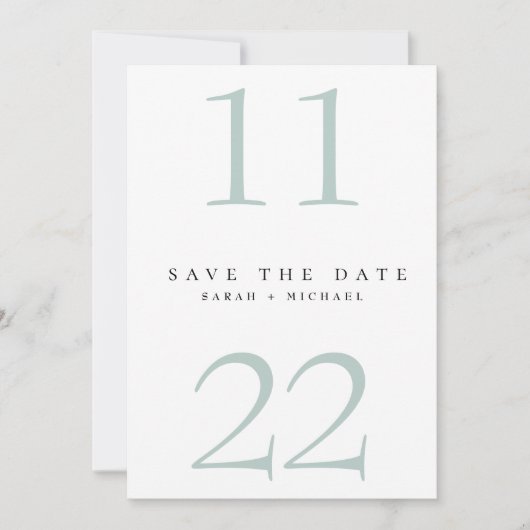 Eenvoudige Moderne Tekst Alleen seafoam Opslaan Da Save The Date (Voorkant)