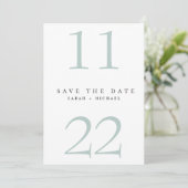 Eenvoudige Moderne Tekst Alleen seafoam Opslaan Da Save The Date (Staand voorkant)