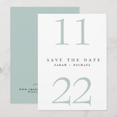 Eenvoudige Moderne Tekst Alleen seafoam Opslaan Da Save The Date (Voorkant / Achterkant)