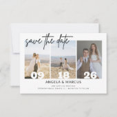 Eenvoudige Moderne Tekst en Foto Horizontaal | Tro Save The Date (Voorkant)