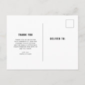 Eenvoudige moderne tekst | Huwelijksfoto Dank u Uitnodiging Briefkaart (Achterkant)