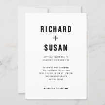 Eenvoudige moderne tekst | Zwart-wit bruiloft