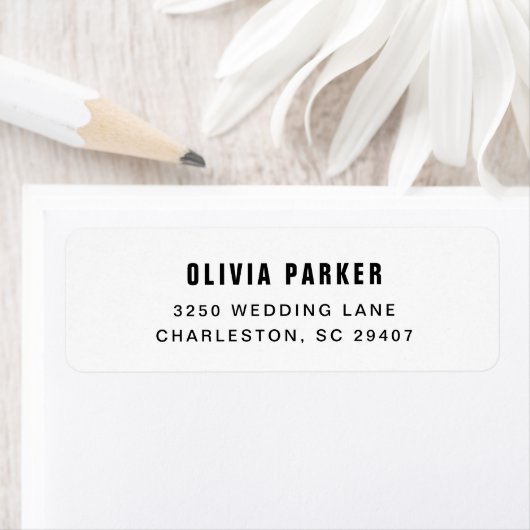 Eenvoudige moderne tekst | Zwart-wit Etiket (Insitu)