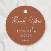 Eenvoudige moderne terracotta trouwsticker bedankjes labels (Achterkant)