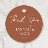 Eenvoudige moderne terracotta trouwsticker bedankjes labels (Voorkant)