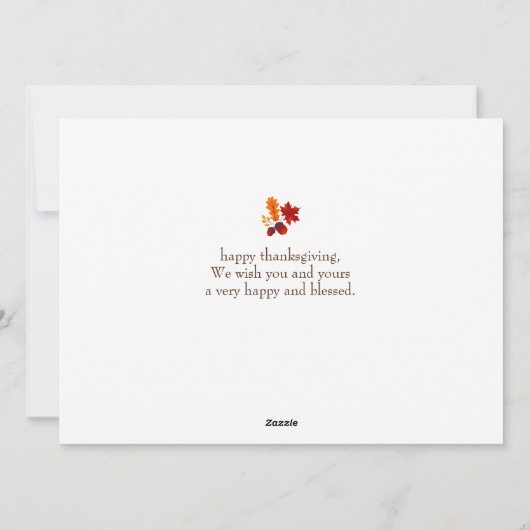 Eenvoudige moderne Thanksgiving familie foto colla Feestdagenkaart (Achterkant)