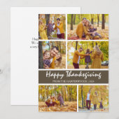 Eenvoudige moderne Thanksgiving familie foto colla Feestdagenkaart (Voorkant / Achterkant)