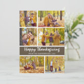 Eenvoudige moderne Thanksgiving familie foto colla Feestdagenkaart (Staand voorkant)