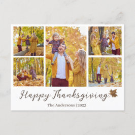 Eenvoudige moderne Thanksgiving familie foto colla Feestdagenkaart